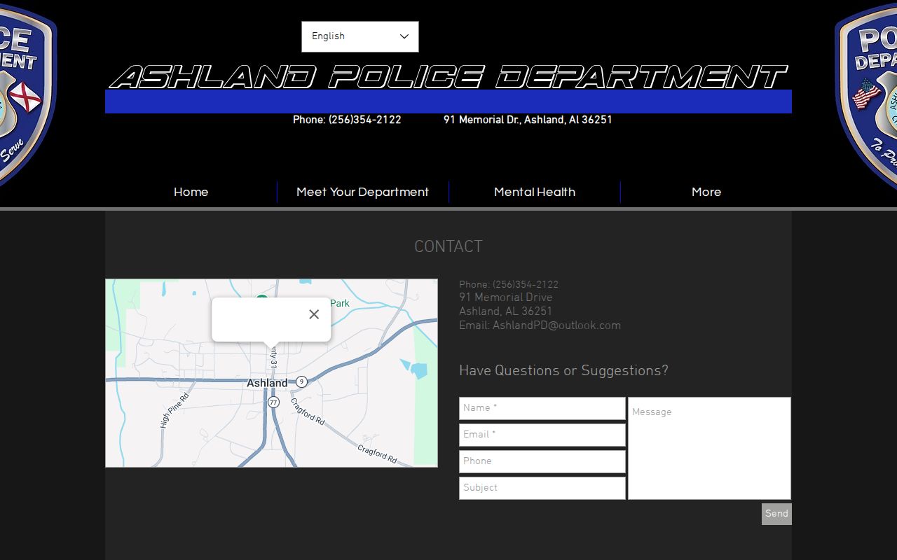 Ashland Police Clay County arrest records contact details