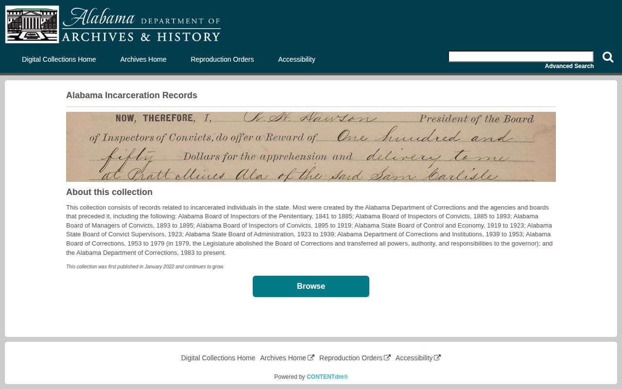 Clay County Alabama historical incarceration records archive